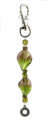 Buy Key Chain / Purse Clip - K5 - Murano Style Glass ~ Purple and Lime Twist with Circle Charm online at Discounted New and Used prices. Delivered to your door with Off-The-Bookshelf.