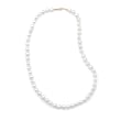 24 Inch 14k Yellow Gold 7-7.5mm Freshwater Pearl Necklace