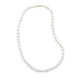 18 Inch 14k Yellow Gold 7-7.5mm Freshwater Pearl Necklace