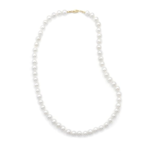 30 Inch 14k Yellow Pearl Necklace