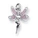 Sterling Silver Pink Crystal and Enameled Fairy Charm - JewelryWeb