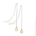STUDIO 925: *CHAMPAGNE BRIOLETTE CZ THREADER EARRINGS*