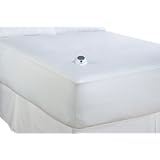 Soft Heat Dobby Stripe 233 Thread-Count Low-Voltage Electric Heated California King Mattress Pad, White