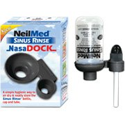 Sinus Rinse Black Dry Dock Stand - 2 #6 x 3/4" screws, 2 drywall anchors, 2 double sided tape, 2 suction cups, (NeilMed)