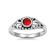 Sterling Silver Baby Ring with Ruby CZ - 2mm Band Width - 5mm Face Height - Sizes: 1-5 Sterling Silver Baby Ring with Ruby CZ - 2mm Band Width - 5mm Face Height - Sizes: 1-5