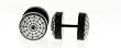 Black Anodized Stainless Steel Fake Plug - Spider Web Logo - 16g Wire - 00g Fake Plug - Sold as a Pair
