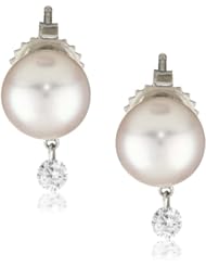 TARA Pearls "Dancing Diamond" Cultured Pearl Stud 8X8.5mm 18 Karat White Gold Stud Earrings
