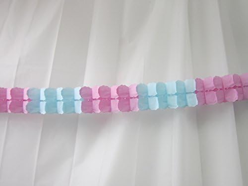 LifeGlow Crafts™ 6Pcs Hanging Garland Four-Leaf Clover Garland Tissue Paper Flowers Garland Wedding Decor Party Decor 1.1Feet/3.6M(Pink Blue)