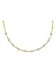 1 cttw 14k Yellow Gold Diamond Bridal Flower Art Nouveau Necklace (Real Diamonds: 1 cttw)