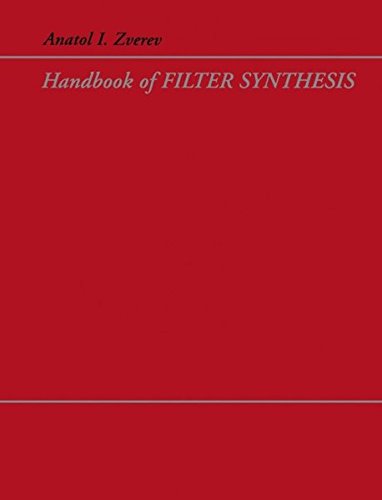 Handbook of Filter Synthesis
By Anatol I. Zverev Handbook of Filter Synthesis
By Anatol I. Zverev