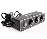 eXpress Net UNIVERSAL TRIPLE CAR CHARGER 3-IN-1 + USB 2.0 PORT 12v In Car 3 Way Triple Multiple 1 to 3 or 3 to 1 3 / 2 Outlet Cigar Cigarette Lighter Socket Adapter Adaptor Splitter Power Supply for iTrip / iPod / FM Transmitter / Nintendo DS DS Lite DSI / Mobile / PDA / GPS / Portable DVD Players / Video Screens Car Charger (Black)triple In car cigarette lighter charger socket adaptor for Clarion GPS satnav Mind, map 790, 680 780,680, 770, 670, 370, 560, 360, 80T-1 80T-2 84T1 84A1 84 A1 8HT3 58a - 2 pa01 - 3501 pa01-3503 58a-1