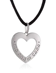 Sterling Silver Diamond Cut-Out Celtic "Mo Anam Cara" Heart Pendant Necklace , 18" (1/20 cttw, J-K Color, I2-I3 Clarity)