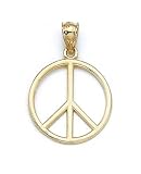 14k Peace Sign Pendant
