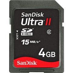 SanDisk Ultra II SDHC 4GB SD Memory Card (SDSDRH-004G-A11, US Retail Package)