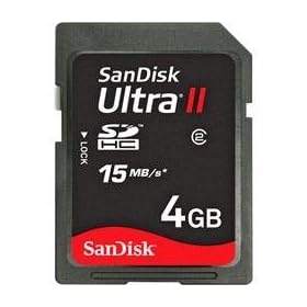 SanDisk Ultra II SDHC 4GB SD Memory Card (SDSDRH-004G-A11, US Retail Package) by
