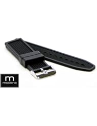 22mm MODENA Watch Breitling Style Black Rubber Watch band
