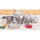 31CsPhxBMoL. SL160  New Yorkville 7pc Stainless Steel Cookware Set Dutch Oven Cover Fits Frypan Rivets Secure Handles