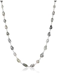 Baggins White Gold Wire-Wrapped Multicolor Tahitian Keshi Pearl Necklace, 18"
