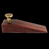 Door Stops Cherry Finish Hardwood, Cherry Finish Door Wedge Antique Br. Finish Knob