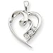 14k White Gold Diamond Heart Pendant
