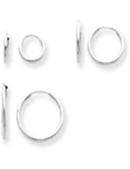 14k White Gold Madi K. 3-Pair Set - Endless Hoop Earrings