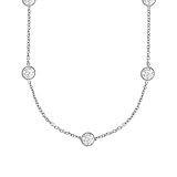 0.50cttw Natural White Diamonds (SI-Clarity G-H-Color) Diamond By Yard Neckalce Bezel Set in 14k White Gold.Included 17 14k White Gold Chain.