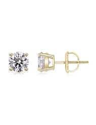 1.5 ct Solitaire Diamond Stud Earrings in Yellow Gold