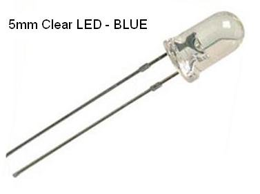 NightFire - 5mm Clear BLUE LED with Resistors (Pack of 60)