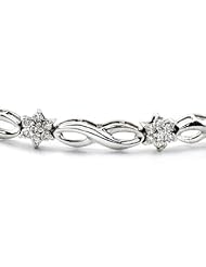 14k WHITE/ROSE GOLD WOMENS BRACELET LB-432 DIAMOND 1CT TW
