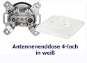 Antennenenddose 4-loch in wei&szlig;