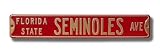 FLORIDA STATE SEMINOLES FLORIDA STATE SEMINOLES AVE AUTHENTIC METAL STREET SIGN (6 X 36)
