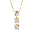 14k White or Yellow Gold 3-Stone Round Diamond Pendant (1/2 cttw, I-J Color, I1-I2 Clarity)