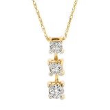 14k White or Yellow Gold 3-Stone Round Diamond Pendant (1/2 cttw, I-J Color, I1-I2 Clarity)