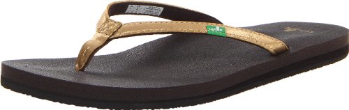 Sanuk Women’s Yoga Joy Metallic Flip Flop,Metallic Gold,8 M US