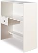 South Shore 3360086 Contemporary Logik Loft Desk with Hutch in Pure White