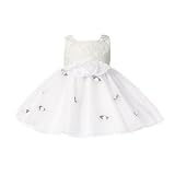 Infant Girls Tulle Easter Dress - White Organza with Embroidery (0/3M - 18M)