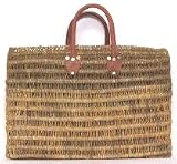 Moroccan Straw Summer Beach / Shopper / Tote Bag 19x12x5