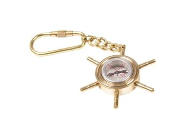 Ship's Wheel Compass Key Ring