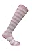 Caresox Baby Shower Maternity and Vein Support Graduated Compression Recovery Socks, Pink/White, Medium - CSN7011