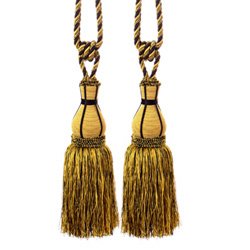 Pair of Gold and Black Alexandra Tassels by Luxury Lane