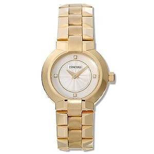 Concord 0309601 La Scala White Mother-of-Pearl and Silver Dial 18K Yellow Gold Ladies Watch