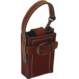Nicole Miller Leather Universal Cell Phone Carry Case with Hand Strap, Brown