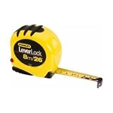 Stanley 30-824 8m/26 x 1-Inch LeverLock Tape Rule (cm Graduation)