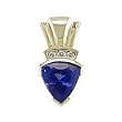 14K Yellow Gold Tanzanite and Diamond Pendant