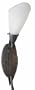 American Fluorescent IRW118ETEC Iris Outdoor Sconce, Petal Shaped Hand Blown Glass Diffuser with Earthtone Finish 18W