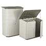 Plastic Indoor/Outdoor Storage Sheds - Sandstone shed/olive lid