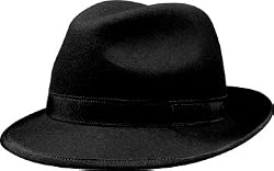 Barmah Crushable Wool Felt Trilby Fedora Hat, Black
