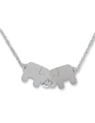 Sterling silver pendant necklace, Elephant Friendship - Unique Sterling Silver Pendant Necklace