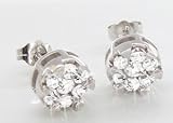 1.60 Carat Round Diamond Cluster Earrings in 18ct Solid White Gold
