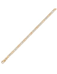 14K Solid 3 Tri Color Gold Valentino Chain Bracelet 3.6mm (9/64 in.) - 8 in.